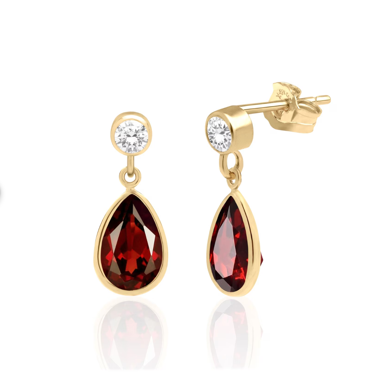 1.8 CT Pear Garnet Pendant Necklace 14K Gold Filled or Sterling Silver, Natural Garnet Jewelry, January Birthstone, 2nd Anniversary Gift